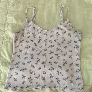 Blue and White Floral TankTop